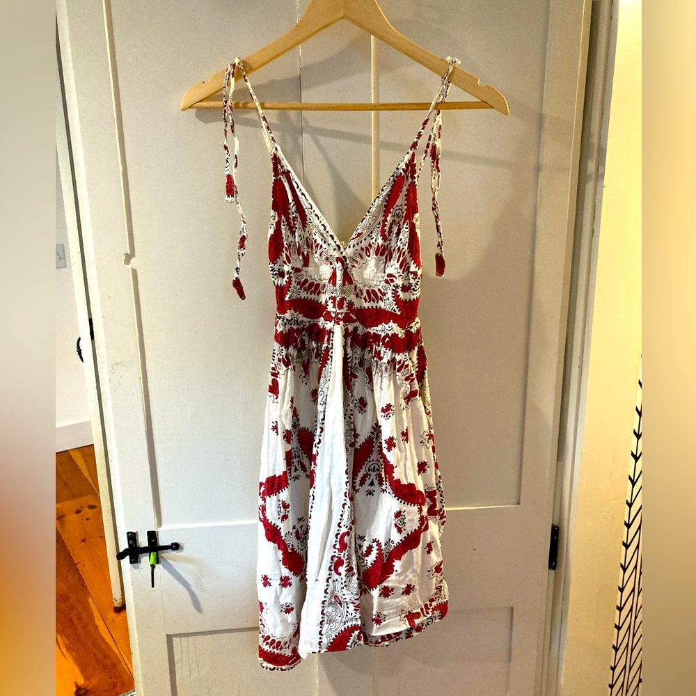 Blue Plate Handkerchief Dress with Bandana Print